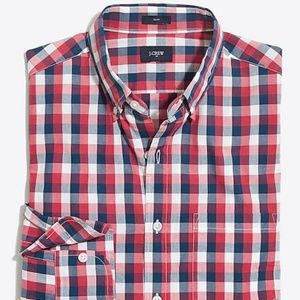 J. Crew Lightweight Gingham Washed Shirt Slim Sz L